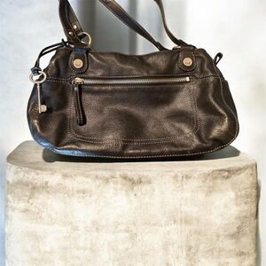 Fossil Black Leather Hobo Bag